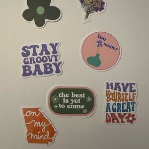 Vibrant Purple and Orange Design Stickers